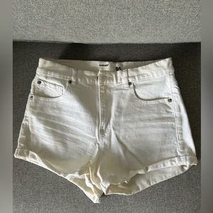 White jean shorts